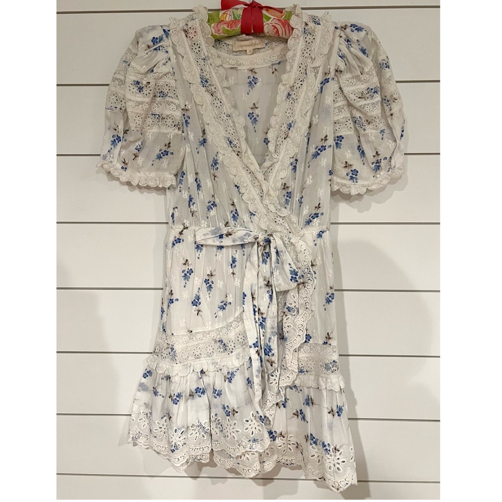 LOVESHACKFANCY Belen wrap-effect mini dress